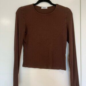 Zeagoo Women Long Sleeve T Shirts Crewneck Cropped